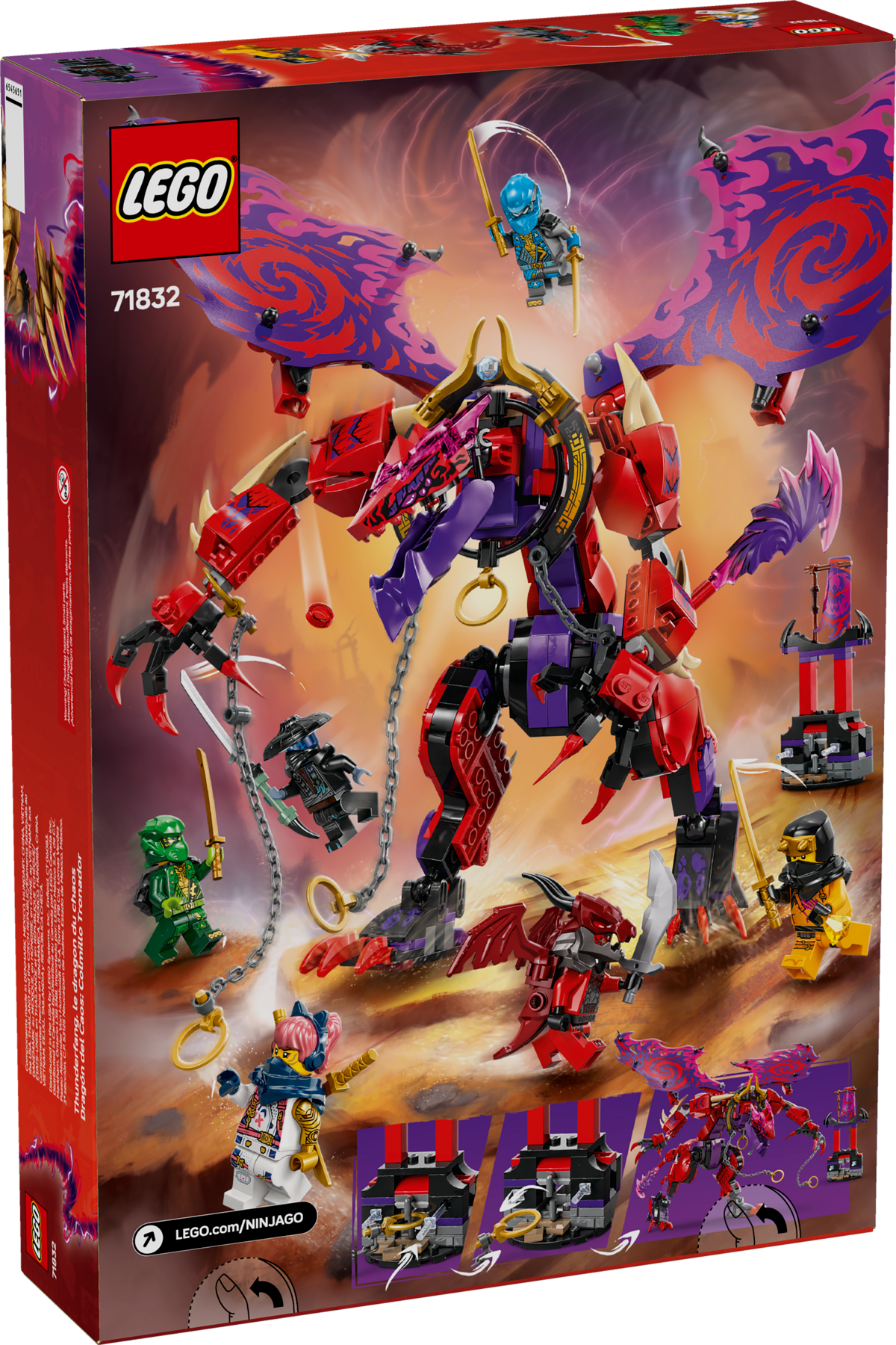 LEGO NINJAGO Thunderfang Dragon of Chaos 71832 Building Set (668 Pieces) - View 7