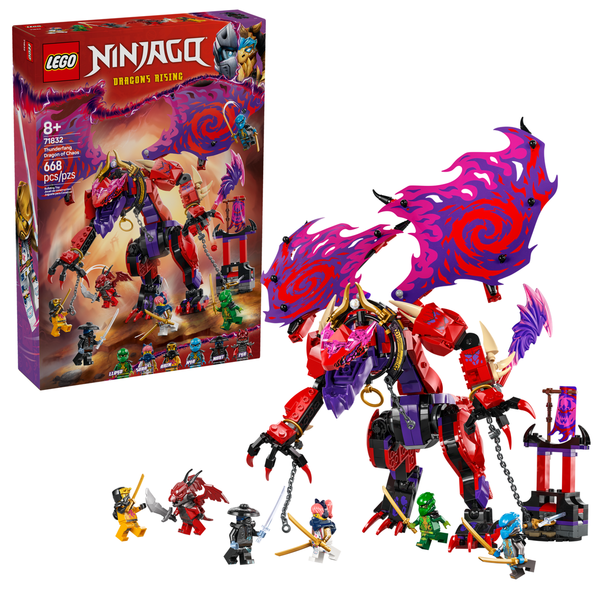 LEGO NINJAGO Thunderfang Dragon of Chaos 71832 Building Set (668 Pieces) - View 2