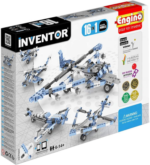 Construction kit parts assembled into a small propeller aeroplane