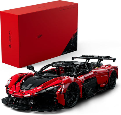 Large 1:8 scale brick-built supercar model in side profile