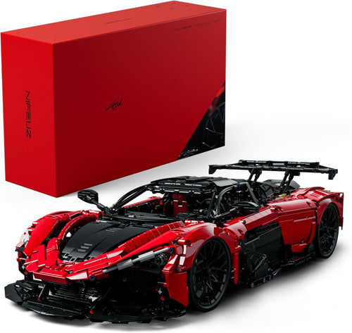 Large 1:8 scale brick-built supercar model in side profile