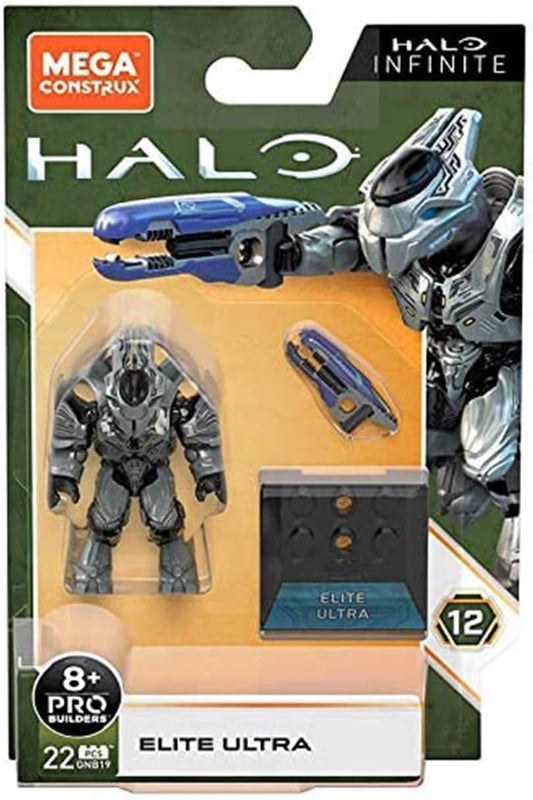 Armored sci-fi alien warrior micro action figure on a buildable stand