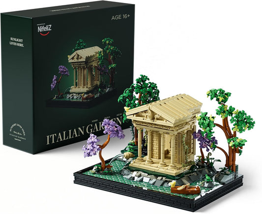 Built Italian garden brick scene on display