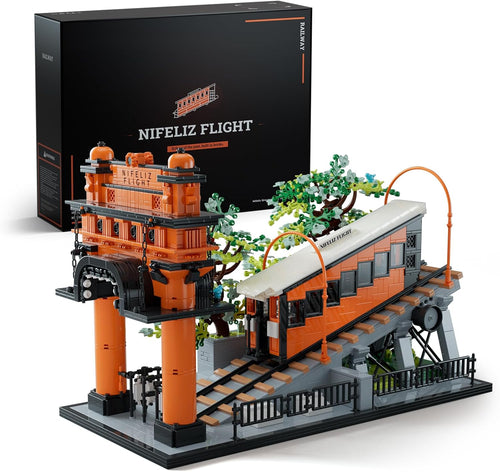 Brick-built vintage railway scene with a classic locomotive on an elevated track