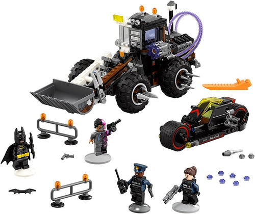 Brick-built excavator demolition scene with shooters and figures