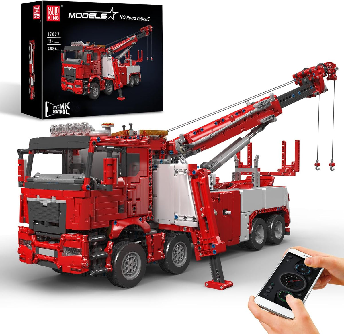 Large brick-built motorized rescue crane truck with extended boom and remote control – view 2