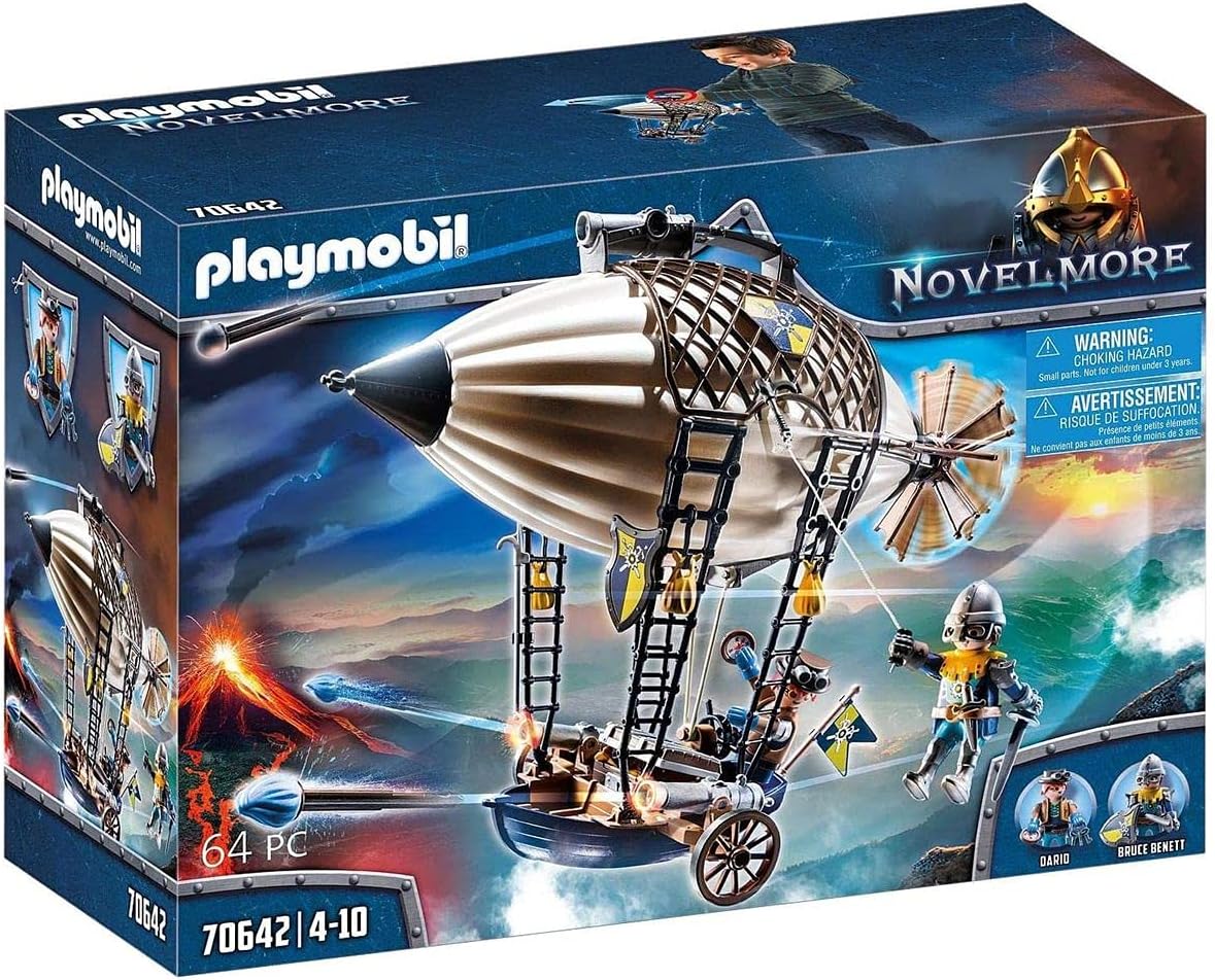 Knights airship play set with propeller, cannons and two knight figures
