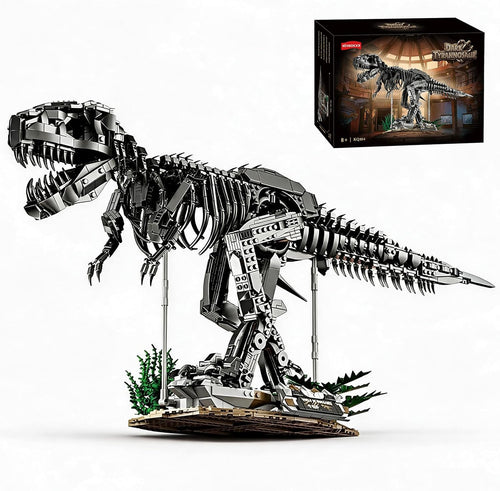 Built T-Rex skeleton skull brick model