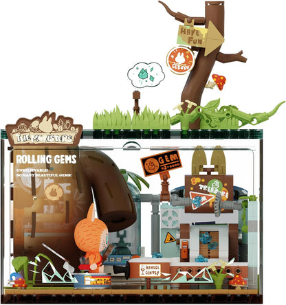 Mini brick scene with a long-eared toothy forest creature at its secret base – view 5