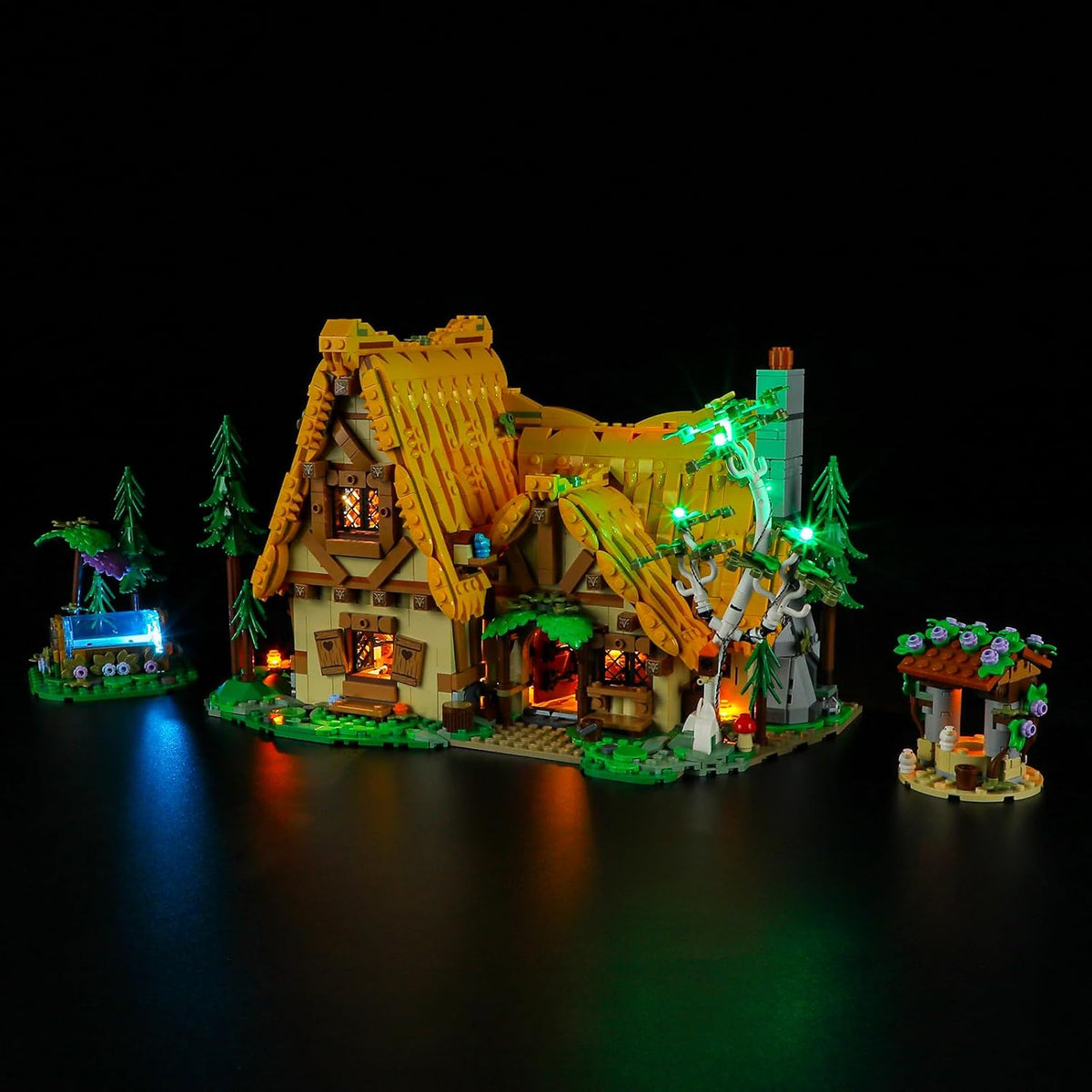 Fairy tale castle brick model lit with a remote-control LED kit – view 5