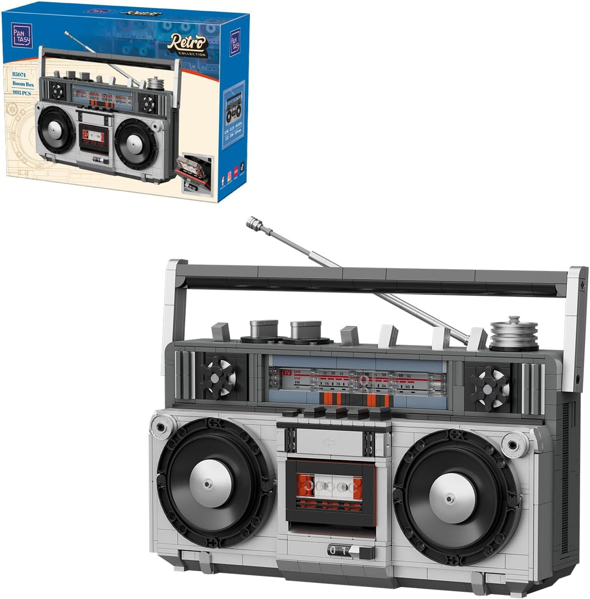 Brick-built black DJ turntable controller with glowing lights on a stand – view 4