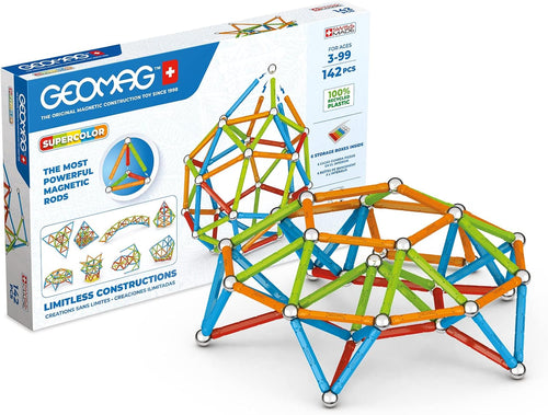 Colorful magnetic rod and panel structure built from recycled pieces