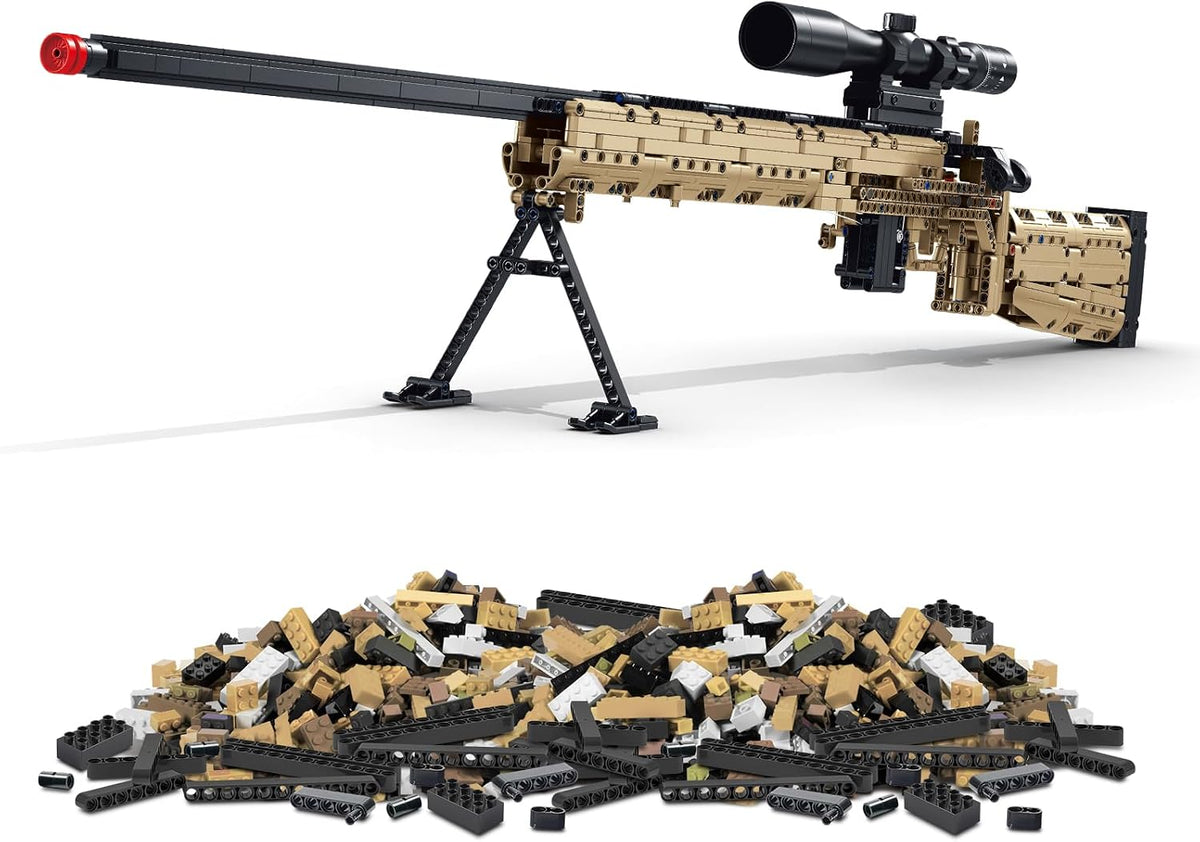 Full-size brick-built bolt-action rifle display model