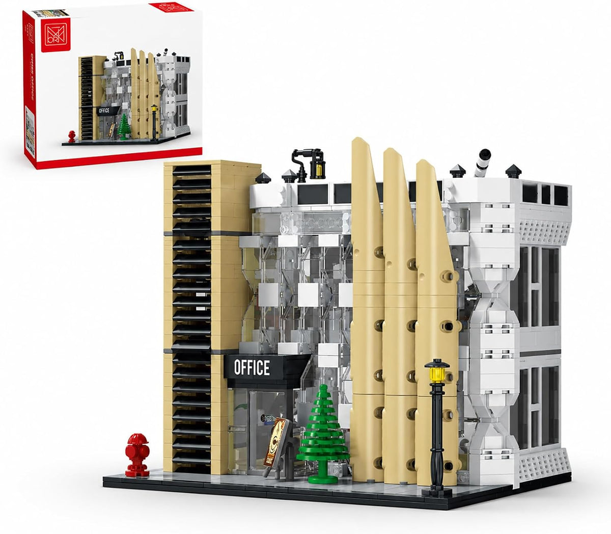 Built three-story modular office building brick model