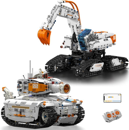 Assembled coding robot from a 757-piece 5-in-1 kit with remote – view 2