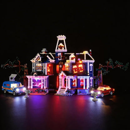 Brick-built arcade pinball machine lit with an add-on LED light kit – view 3