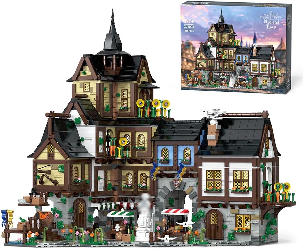 Large brick-built Neuschwanstein Castle model with towers and turrets – view 2