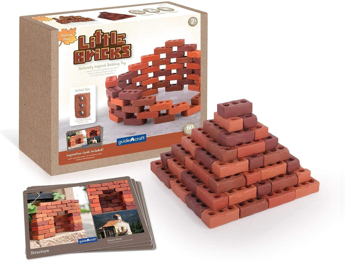Sixty chunky colorful builder bricks stacked into towers