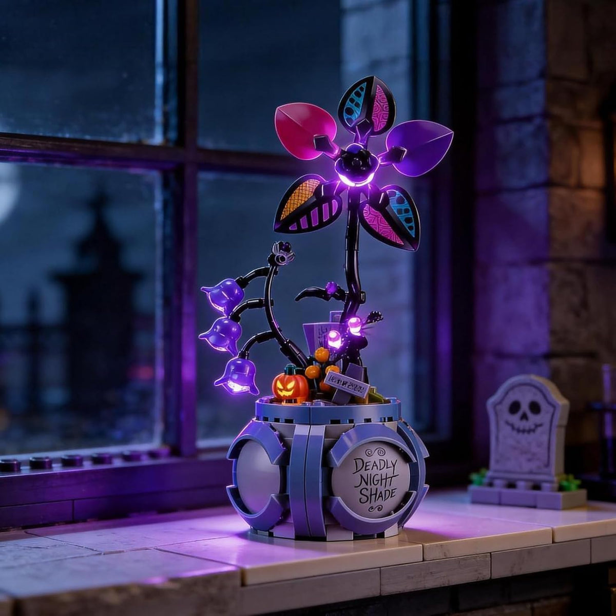 Fairy tale castle brick model lit with a remote-control LED kit – view 6
