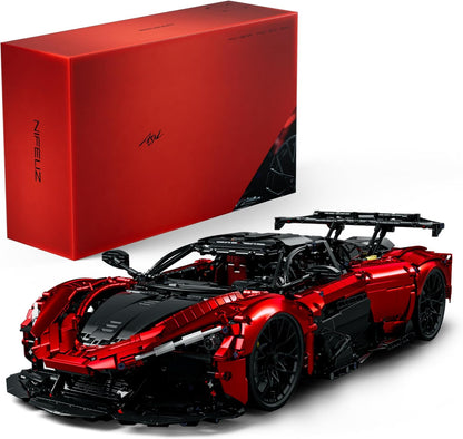 Large 1:8 scale brick-built supercar model in side profile – view 2