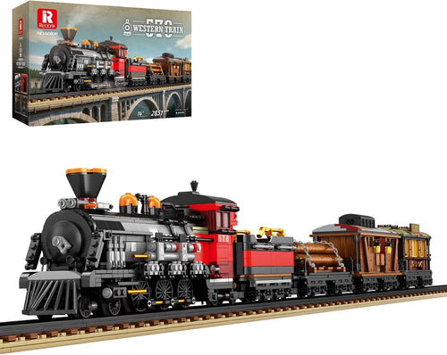 Brick-built steam locomotive display model