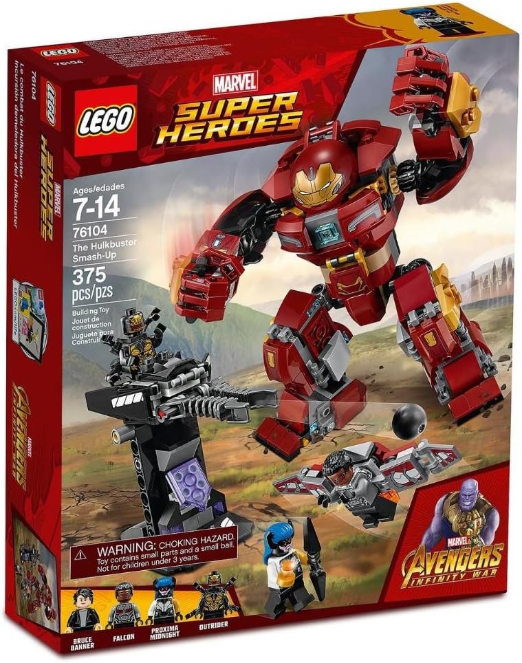 Built armored mech smashing a gun turret with four minifigures