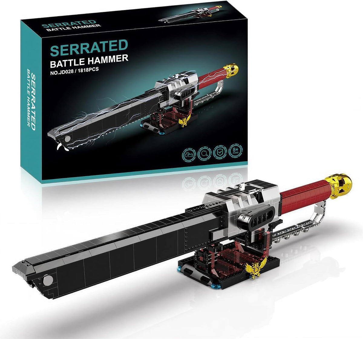 Large brick-built sci-fi chainsaw sword with motorized blade