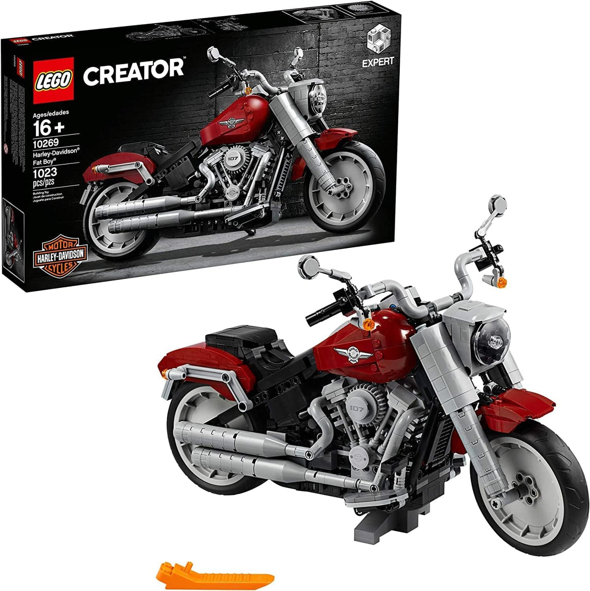 Brick-built American cruiser motorcycle with disc wheels and chrome engine