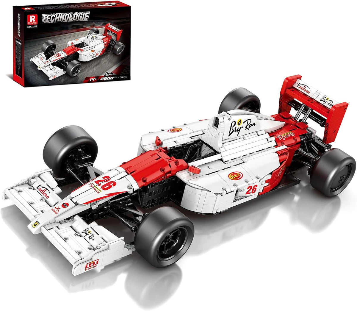 Brick-built classic 1:8 scale formula racing car