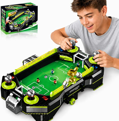 Brick-built tabletop pinball machine with flippers, ramps and arcade backboard – view 3