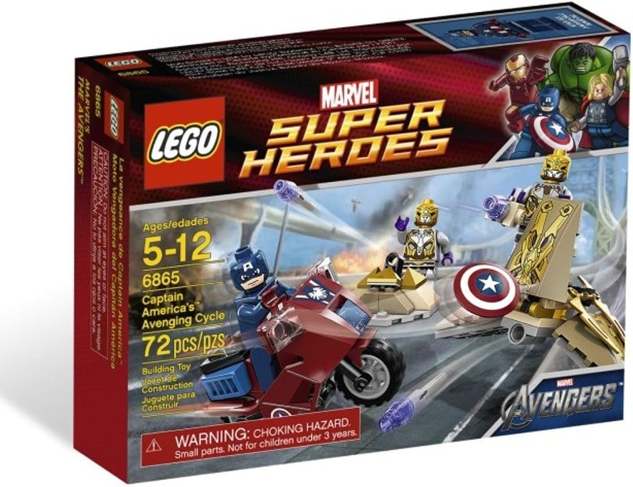 Brick-built superhero motorcycle in red, white and blue