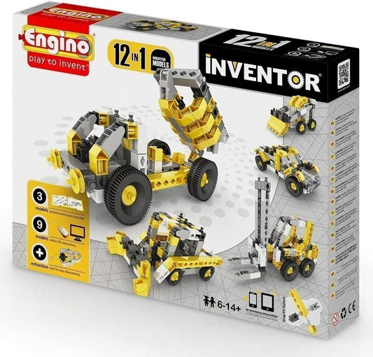 Colorful construction kit parts built into an industrial site vehicle