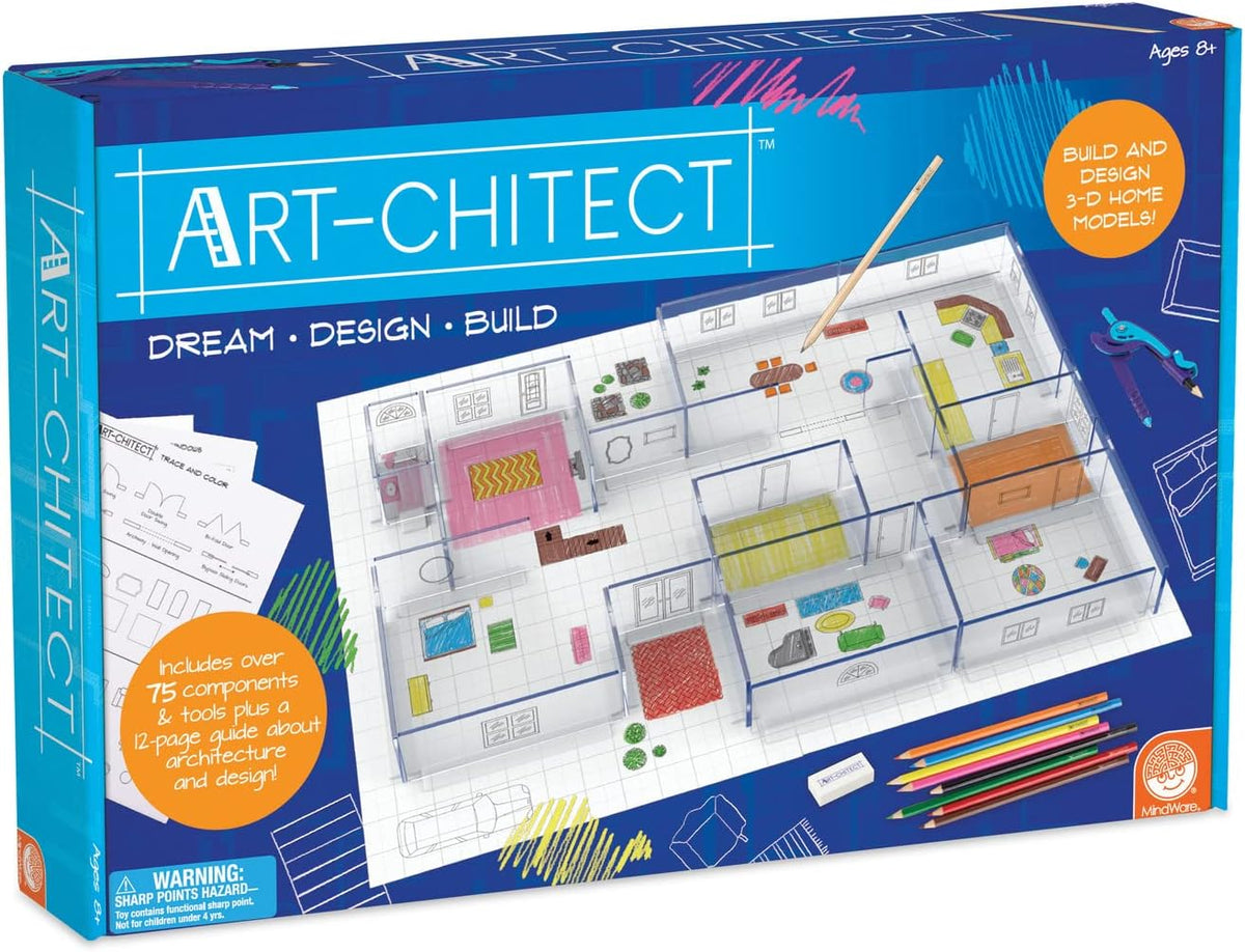 Small 3-D model house built from a home design architecture kit