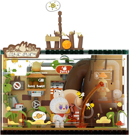 Mini brick scene with a long-eared toothy forest creature at its secret base – view 3