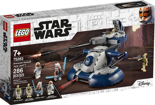 Brown armored hover tank brick model with rotating turret and robot soldier figures