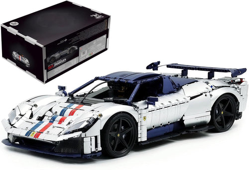 Silver 1:8 scale brick-built V6 hypercar display model