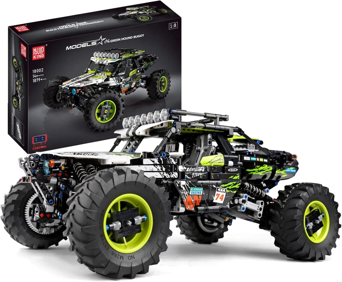 Brick-built 4x4 off-road climbing truck with large tires and raised suspension