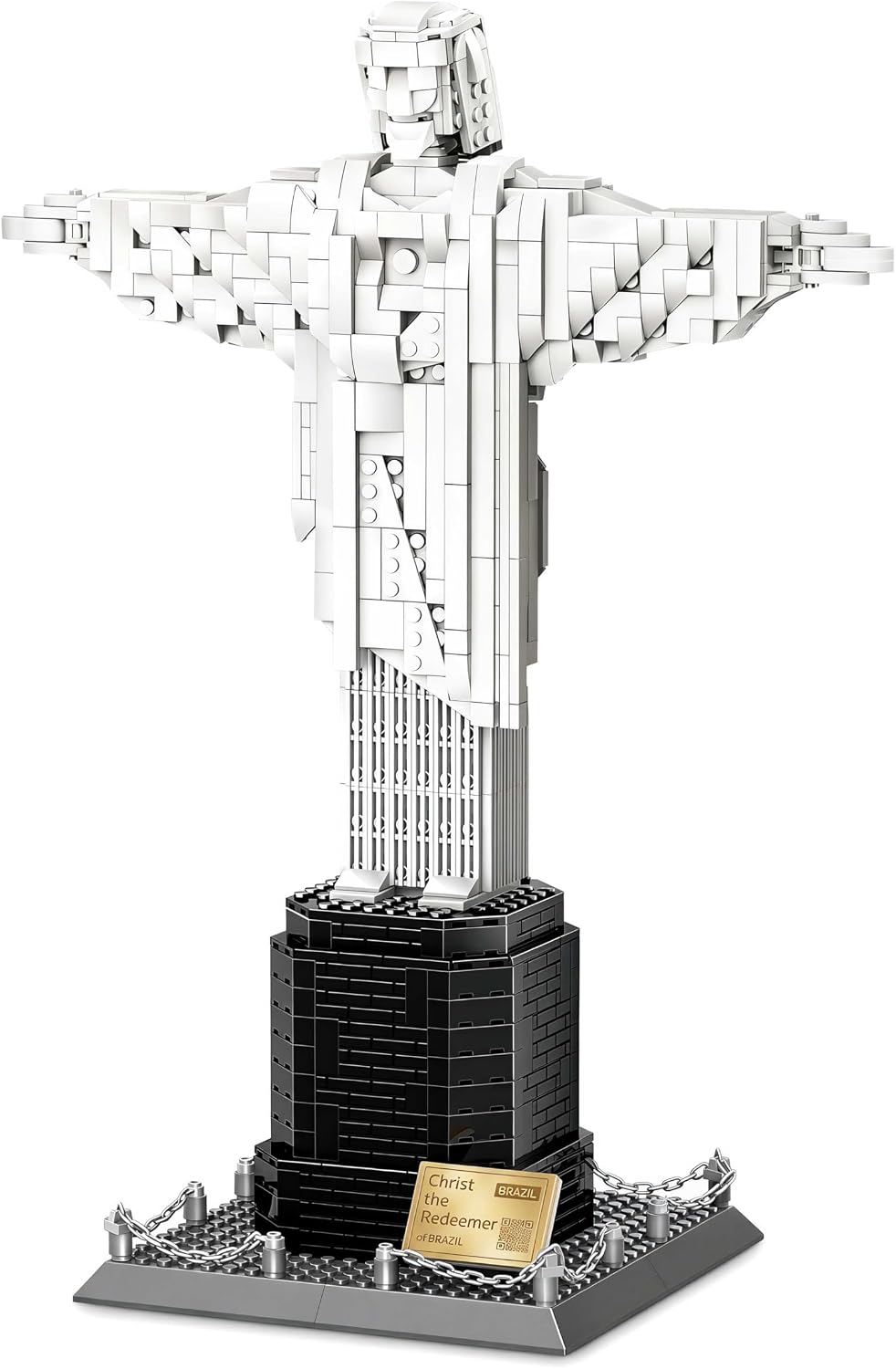 Brick-built Neuschwanstein Castle model with white towers and blue turrets – view 4