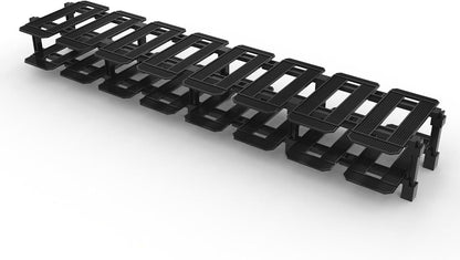 Modular racing garage display rack with small brick race cars in each bay – view 5