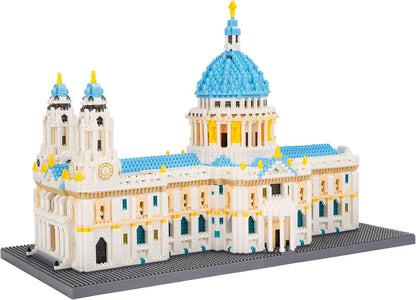 Micro brick model of Notre Dame de Paris cathedral with twin towers – view 4