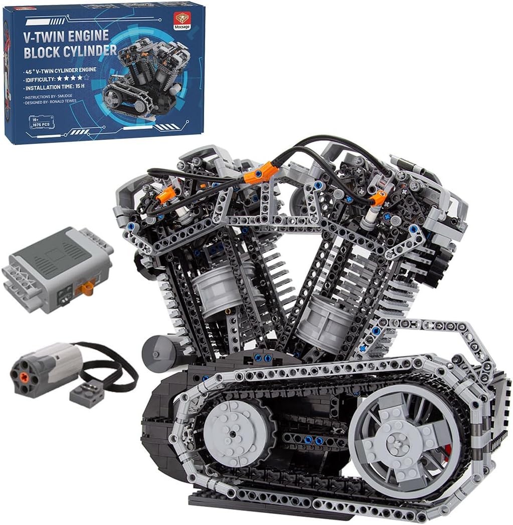 Built inline six-cylinder turbocharged engine brick model on a display base – view 2