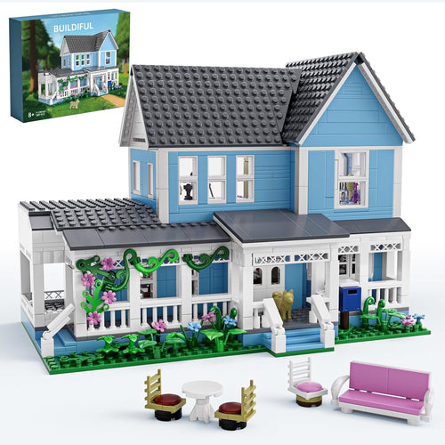 Brick-built small-town house and corner diner display
