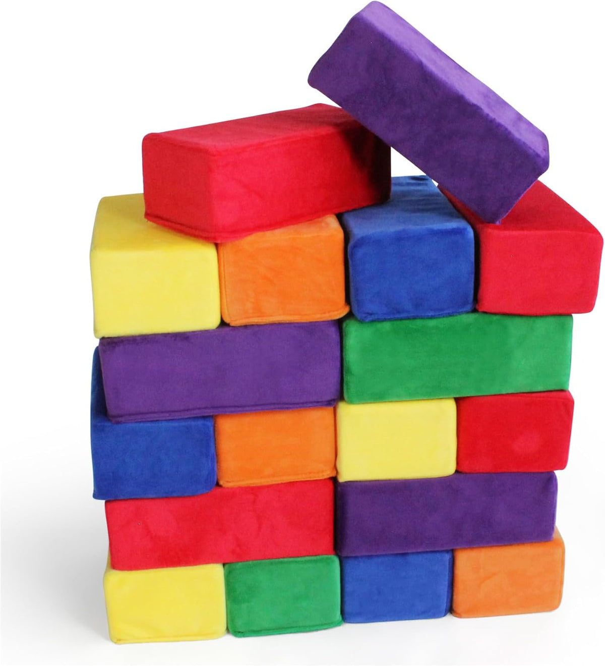 Soft fabric-covered foam blocks stacked into a castle – view 5