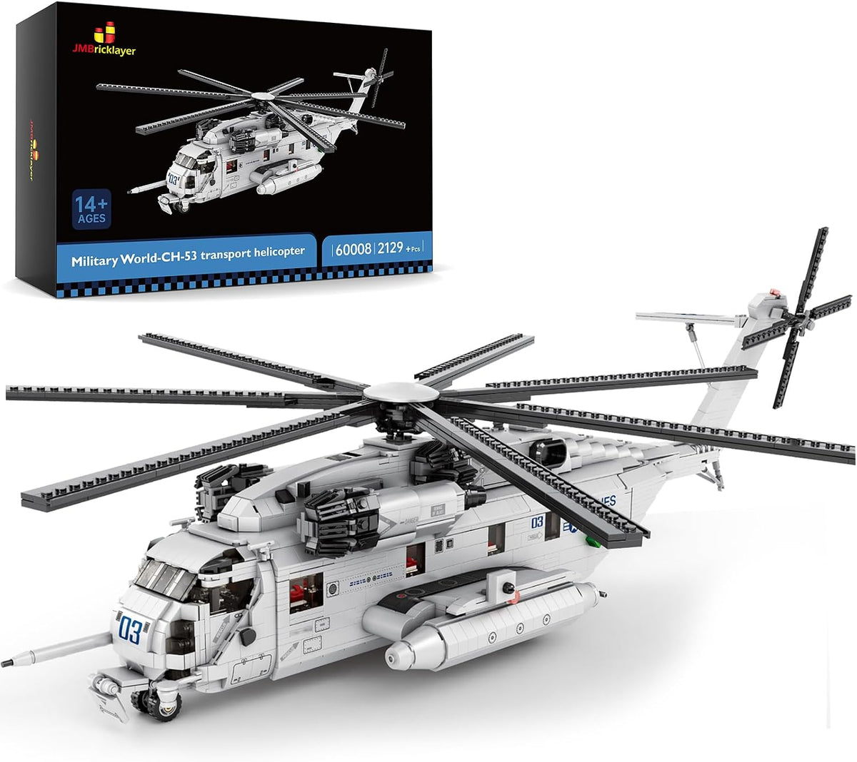Military heavy transport helicopter brick model