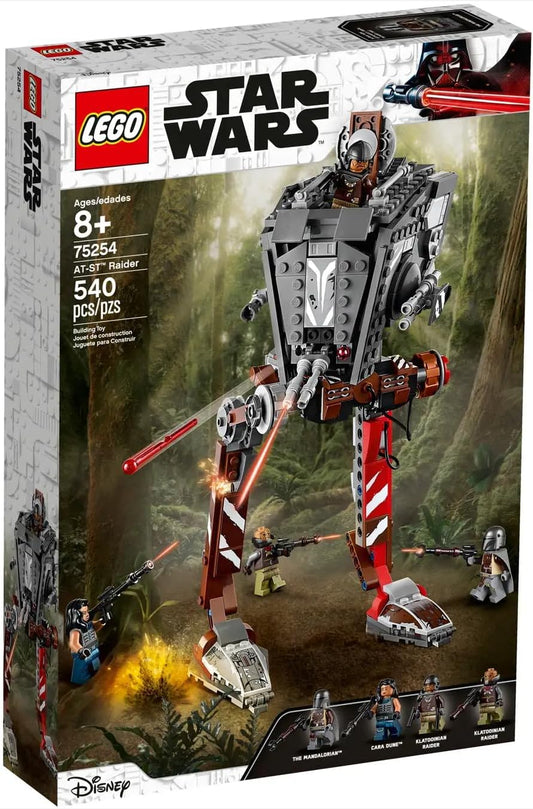 Gray brick two-legged walker with open turret cockpit and four figures