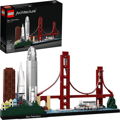 Brick-built San Francisco skyline with Golden Gate Bridge and Alcatraz Island – view 2