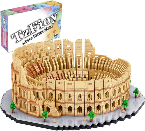 Micro brick model of the Rome Colosseum with arched tiers