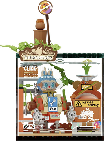 Mini brick scene with a long-eared toothy forest creature at its secret base – view 4