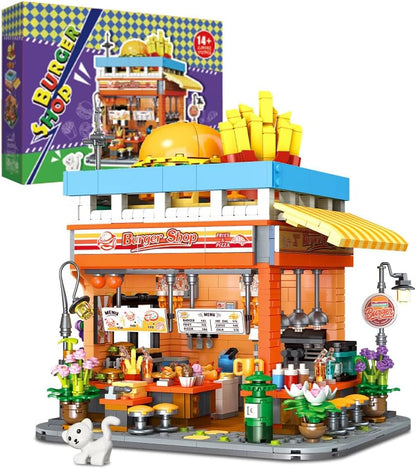 Two-story brick modular house with lights glowing in the windows – view 2