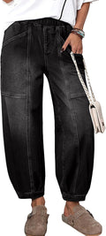Women's High Waisted Barrel Jeans - Cropped Stretch Denim Ankle Pants for Western Weekend Outfits - 6